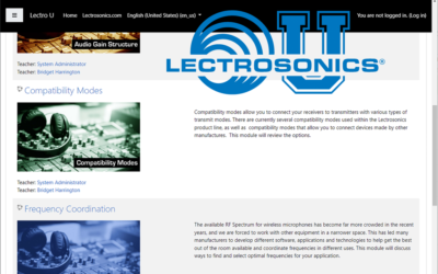 Lectrosonics presenta la serie de cursos de capacitación en línea LectroU
